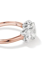 2 Carat Three Stone Oval Laboratory-Grown Diamond Engagement Ring In 14kt White Gold