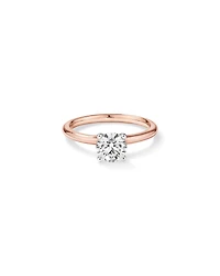 Bague De Fiançailles Solitaire En Diamant De Laboratoire Rond Brillant De 1 Carat Poids Total En Or Blanc 14 Carats