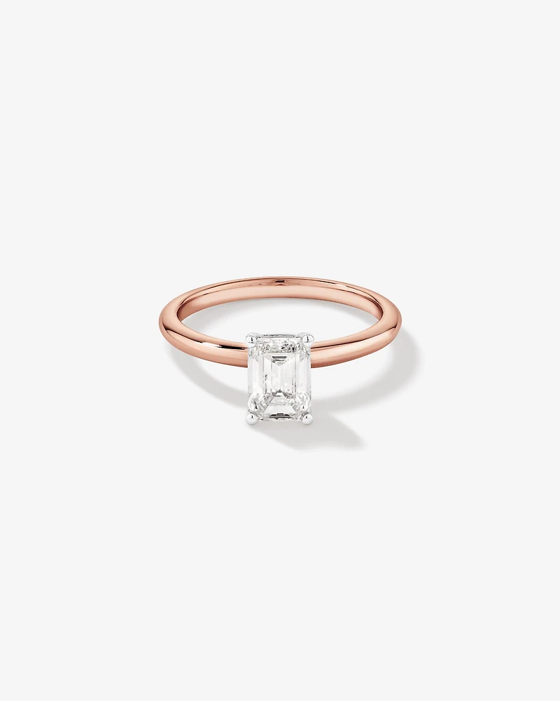 1.25 Carat TW Emerald Cut Laboratory-Grown Diamond Solitaire Engagement Ring In 14kt White Gold
