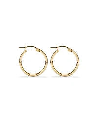 15mm Flat Round Hoop Earrings in 10kt White Gold