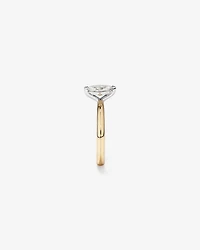 Bague de fiançailles solitaire diamant taille marquise certifiée TW de 0,70 carat en or jaune et blanc 18 carats