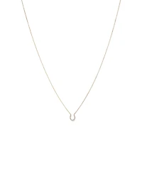 Collier à pendentif fer à cheval en or jaune 10 K avec diamants totalisant 0,10 ct