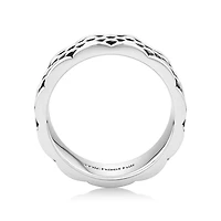 Men's Link Pattern Textured Ring in Sterling Silver
