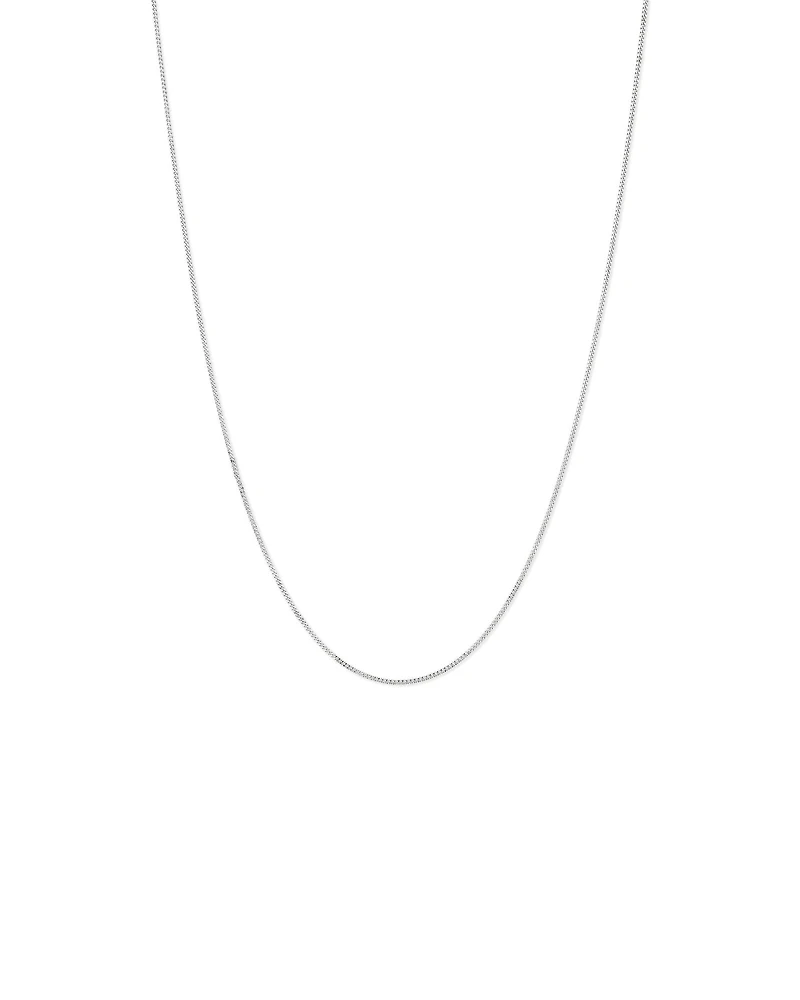 55cm (22") 1-1.5mm Width Fine Curb Chain Necklace in Sterling Silver