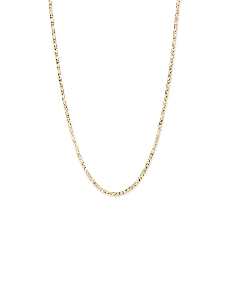55cm (22") 3.9mm Width Semi Solid Curb Chain in 10kt Yellow Gold