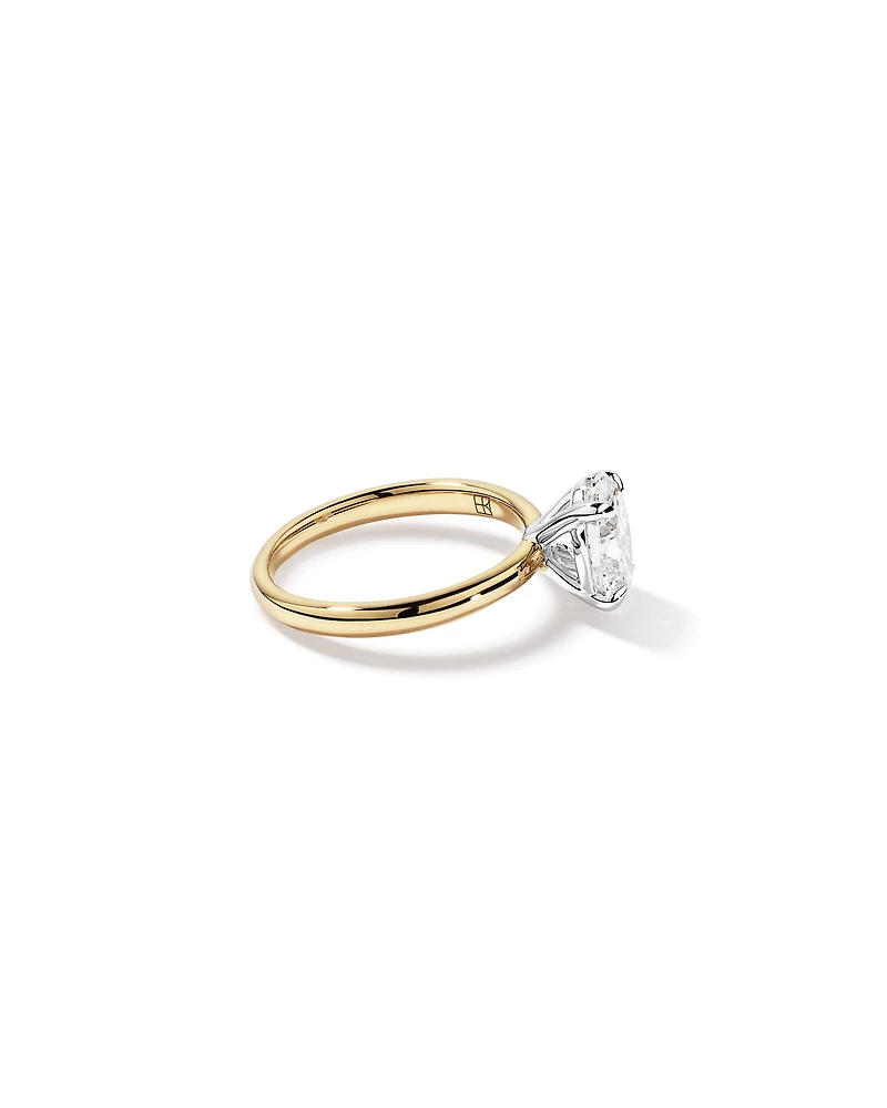 1.75 Carat TW Oval Cut Lab-Grown Diamond Solitaire Engagement Ring in 14kt Yellow and White Gold