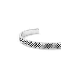 Bracelet rigide texturé à motif de maillons pour hommes en argent sterling