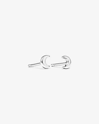 Crescent Moon Stud Earrings in Sterling Silver