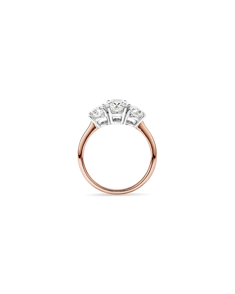2 Carat Three Stone Oval Laboratory-Grown Diamond Engagement Ring In 14kt White Gold