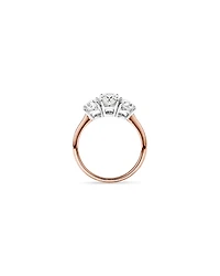2 Carat Three Stone Oval Laboratory-Grown Diamond Engagement Ring In 14kt White Gold