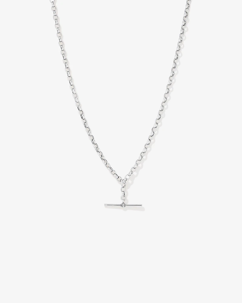 45cm (18") 4.5mm-5mm Width Belcher Fob Chain in Sterling Silver