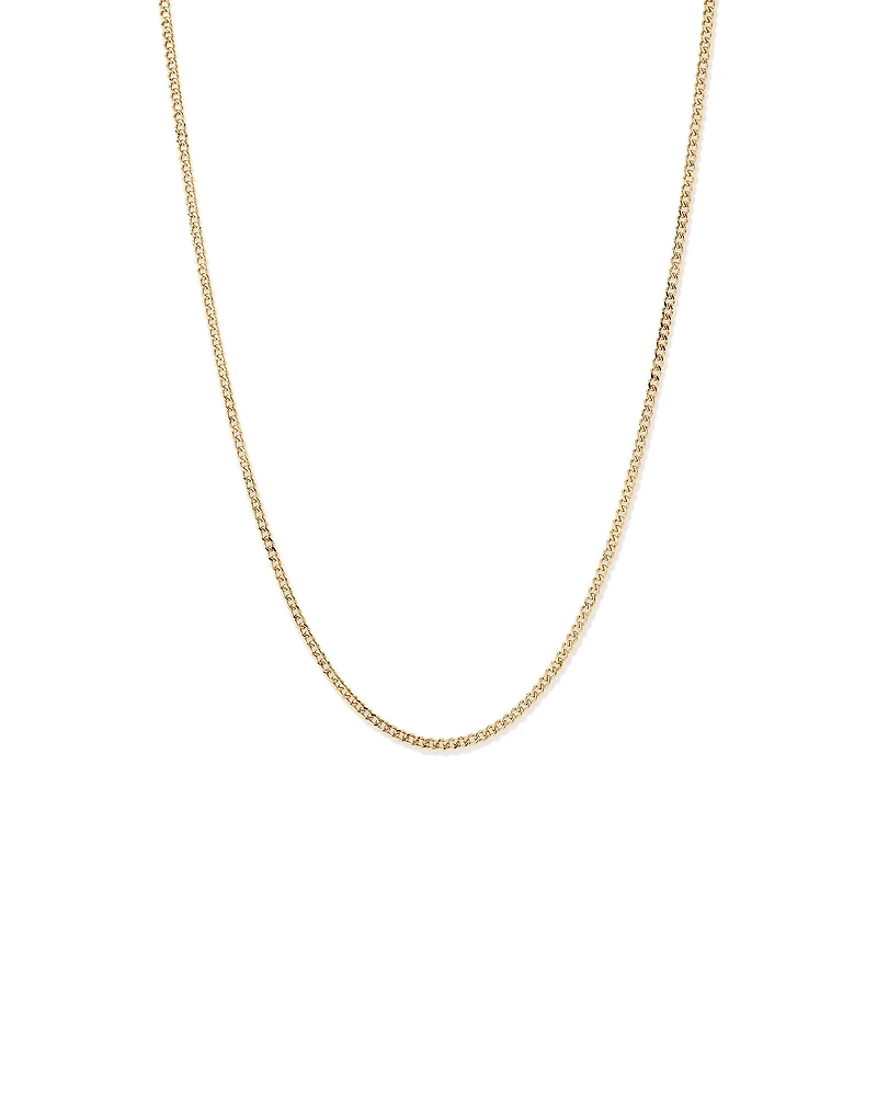 50cm (20") 2.95mm Width Semi Solid Diamond Cut Curb Chain in 10kt Yellow Gold
