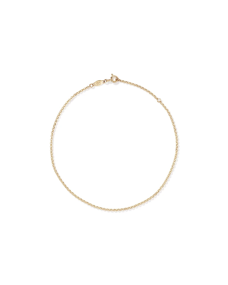 26cm (10.2") 1.7mm Width Belcher Chain Anklet in 10kt Yellow Gold