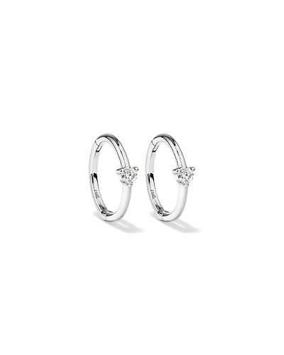 Boucles d'oreilles dormeuses accentuées de diamants en or jaune 10kt