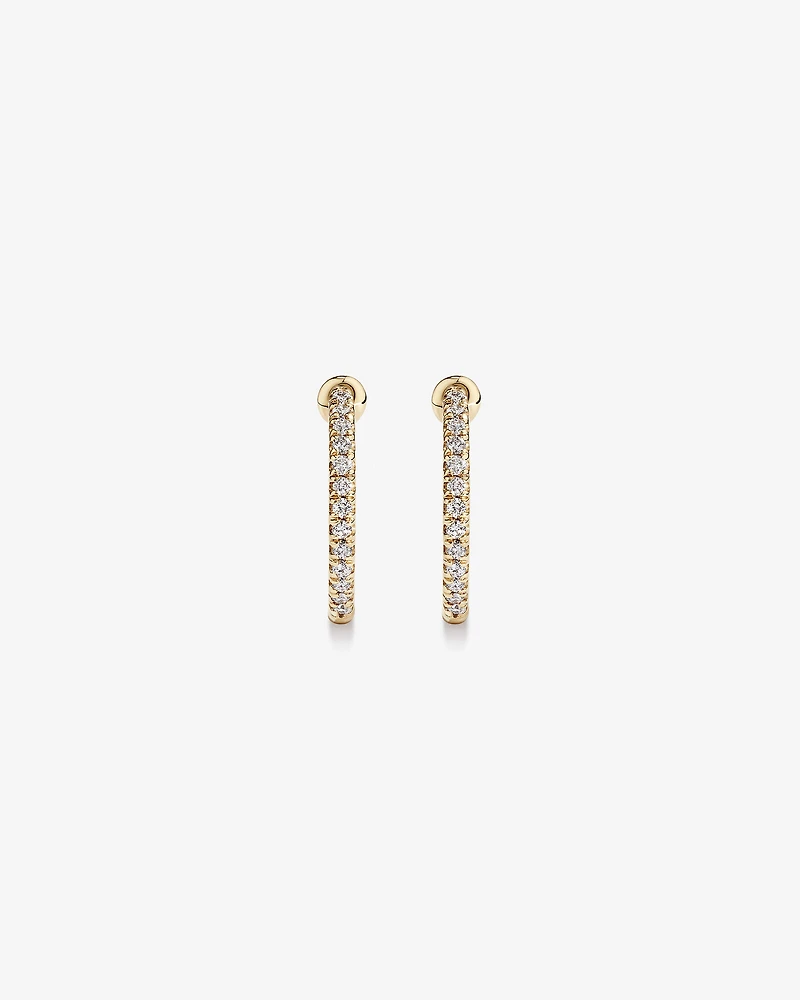 Hoop Earrings With 0.25 Carat TW Of Diamonds in 10kt White Gold