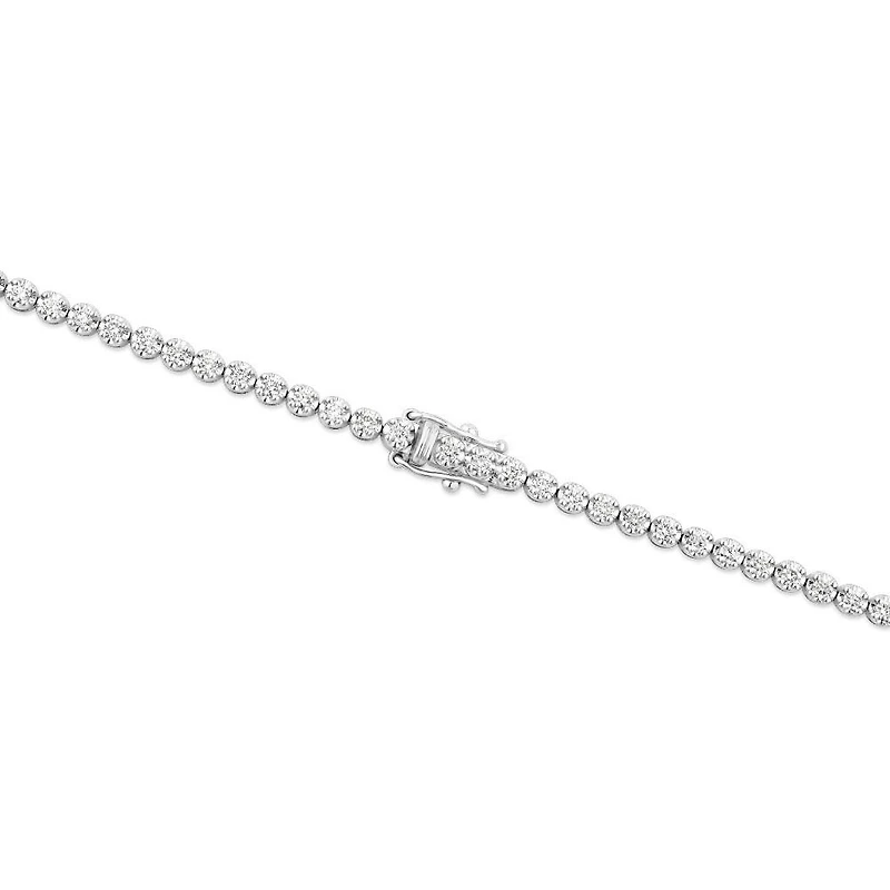 Collier de tennis en diamants cultivés en laboratoire TW de 4,00 carats serti en or blanc 10 carats