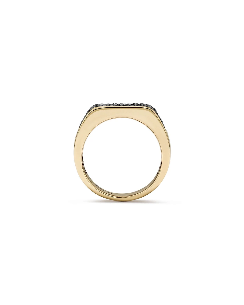 Men’s Ring with 0.95 Carat TW of Enhanced Black Diamonds in 10kt Yellow Gold