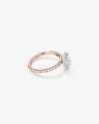 1.78 Carat TW Oval Laboratory-Grown Diamond Halo Engagement Ring in 14kt White Gold