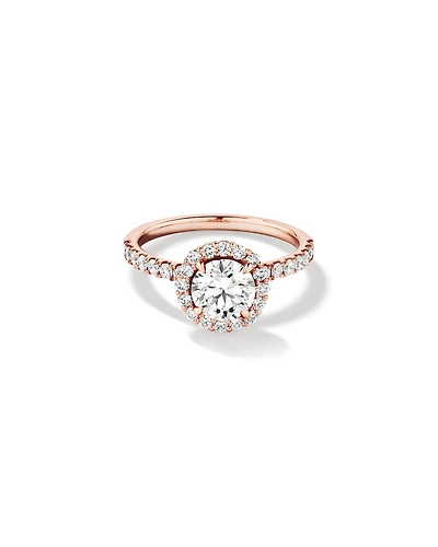 1.79 Carat TW Round Brilliant Laboratory-Grown Diamond Halo Engagemet Ring in 14kt White Gold