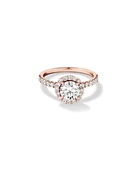 1.79 Carat TW Round Brilliant Laboratory-Grown Diamond Halo Engagemet Ring in 14kt White Gold