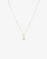 1.00 Carat TW Pear Cut Laboratory-Grown Diamond Solitaire Pendant in 10kt Yellow Gold