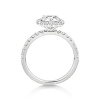 1.79 Carat TW Laboratory-Grown Diamond Round Brilliant Halo Ring in 14kt White Gold