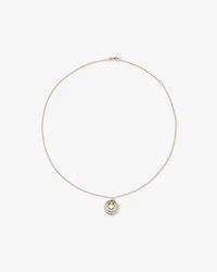 Diamond Accent Tri Tone Circle Pendant in 10kt Yellow, Rose and White Gold