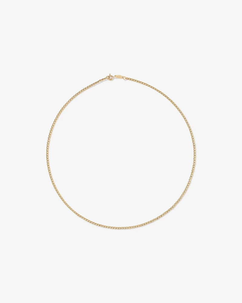 45cm (18") Hollow Curb Chain in 10kt Yellow Gold