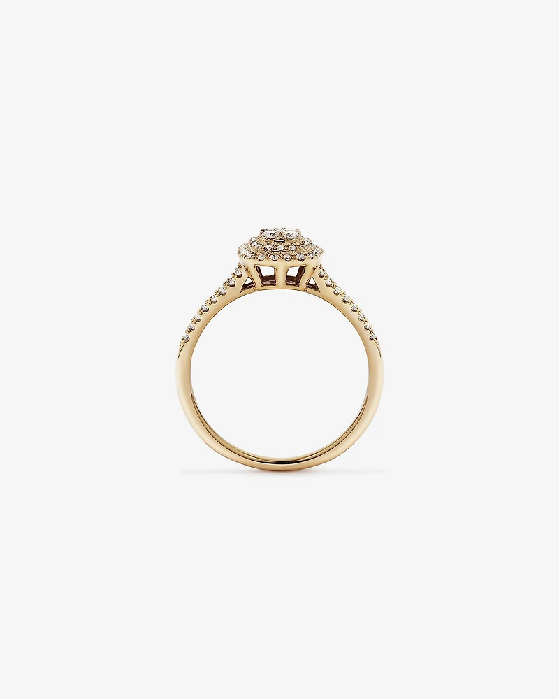 0.30 Carat TW Cushion Cluster Halo Diamond Ring in 10kt White Gold