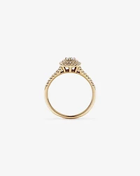 0.30 Carat TW Cushion Cluster Halo Diamond Ring in 10kt White Gold