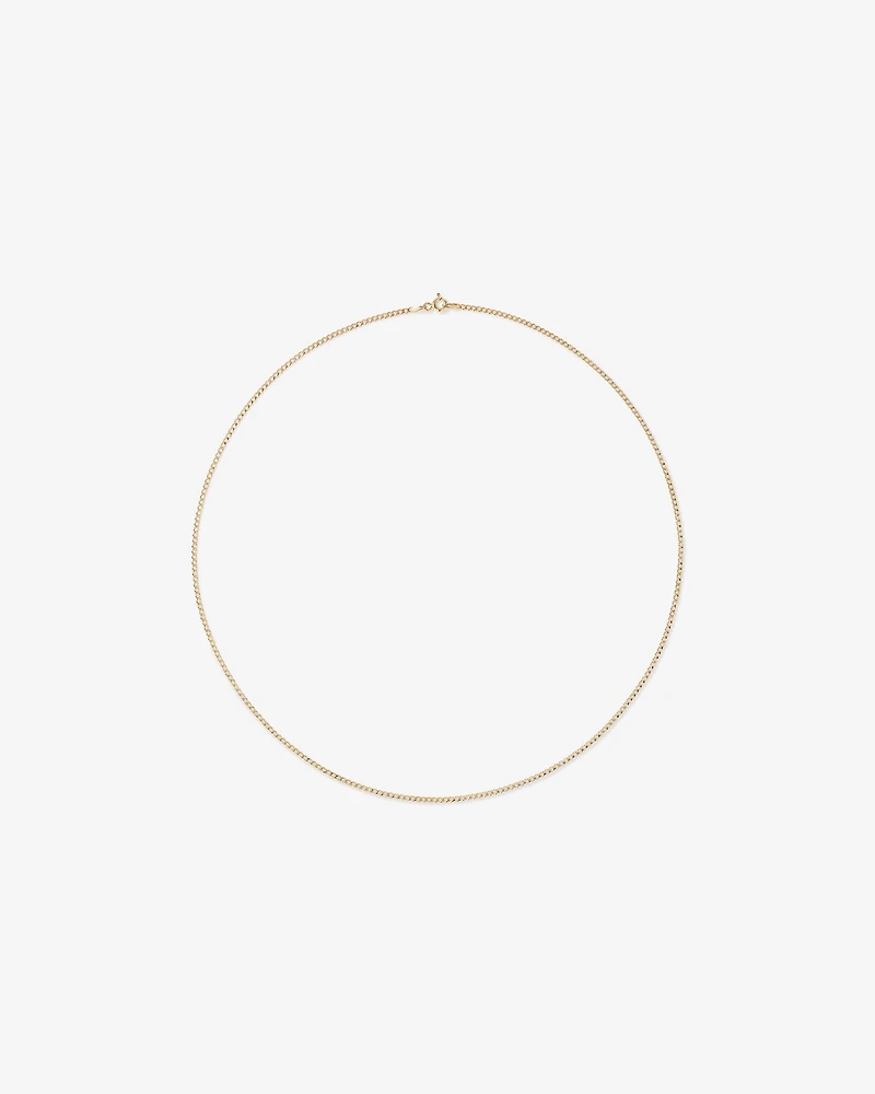50cm (20") 1.96mm Width Semi Solid Curb Chain in 10kt Yellow Gold