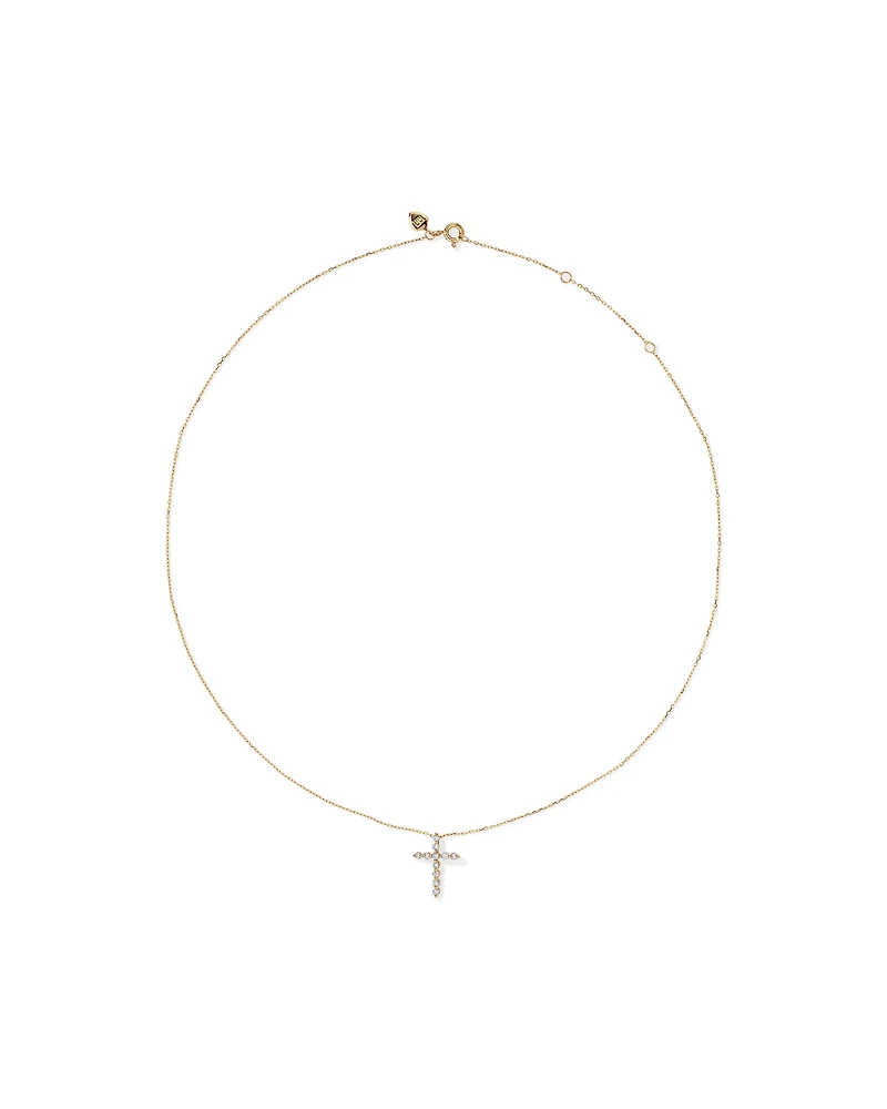 0.25 Carat TW Diamond Cross Pendant in 10kt Yellow Gold