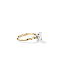 Bague De Fiançailles Solitaire En Diamant De Laboratoire Taille Radiante De 1,25 Carat Poids Total En Or Blanc 14 Carats