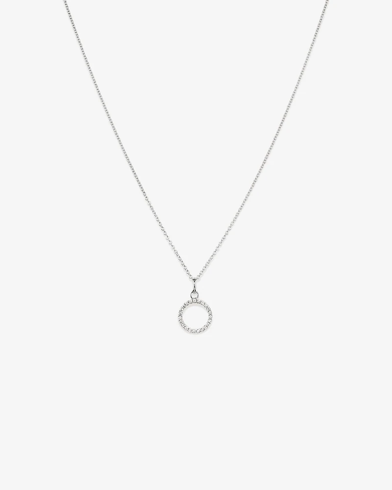 Pendentif en forme de cercle ouvert avec zircons cubiques en argent sterling