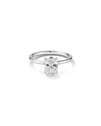 Carat TW Oval Laboratory-Grown Diamond Solitaire Engagement Ring in 14kt White Gold