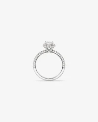 1.30 Carat TW Pear Cut Diamond Pave Halo Engagement Ring in Platinum