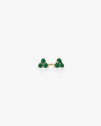 Trio Emerald Earrings in 10kt Yellow Gold