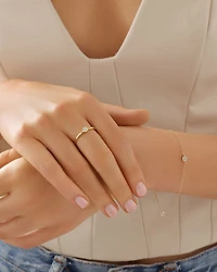 3 Stone Ring with Opal & Diamonds in 10kt Yellow Gold