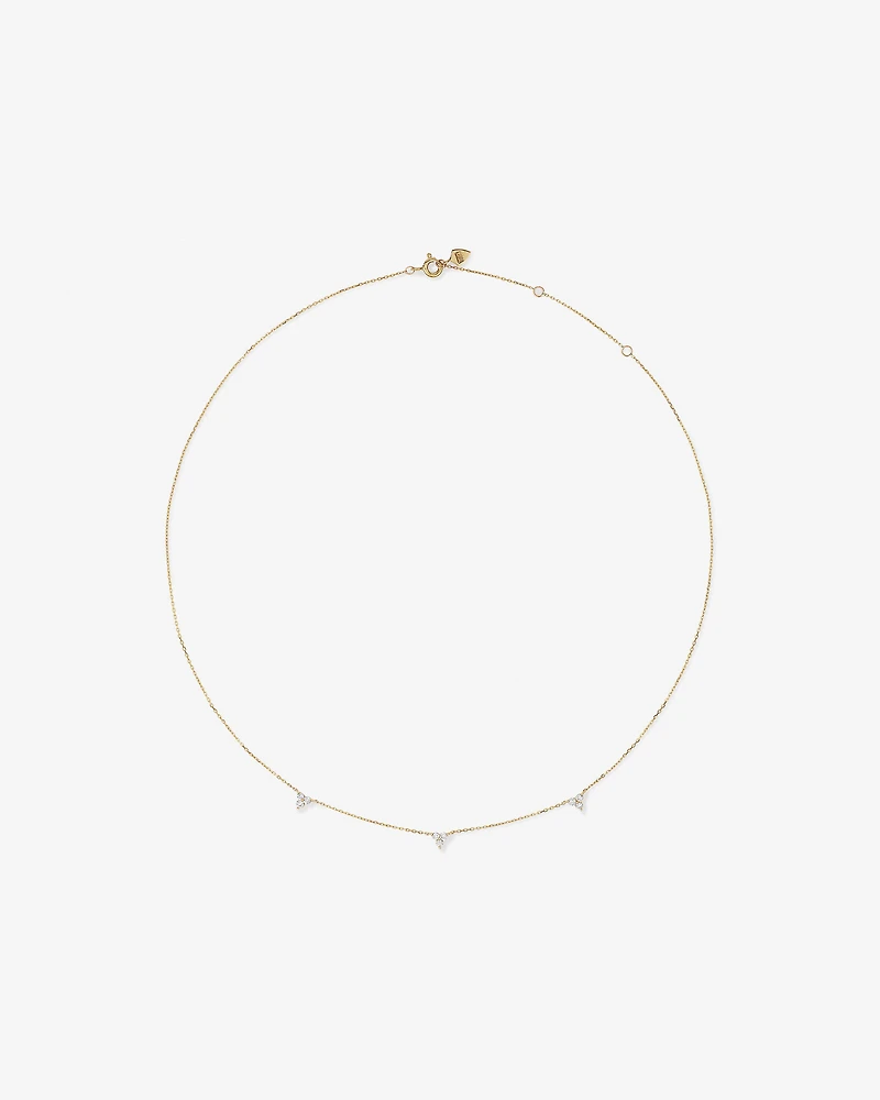 Station Necklace With 0.25 Carat TW Diamonds in 10kt Yellow Gold
