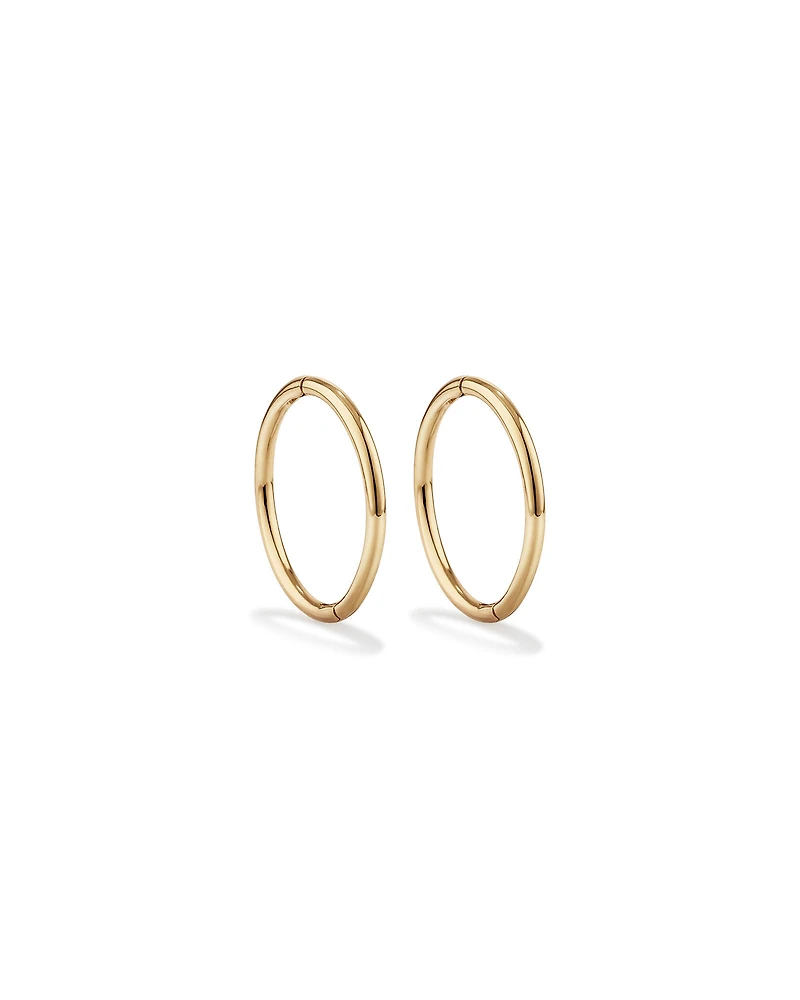 12mm Sleeper Earrings in 10kt White Gold