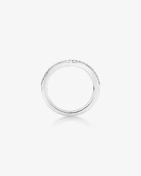 Chevron Ring Set with Diamonds in Sterling Silver