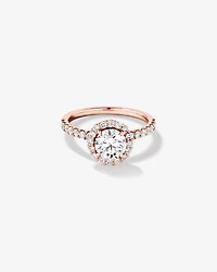 1.79 Carat TW Round Brilliant Laboratory-Grown Diamond Halo Engagemet Ring in 14kt White Gold