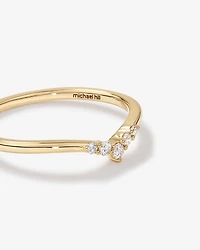 Diamond Chevron Wedding Band in 14kt Yellow Gold