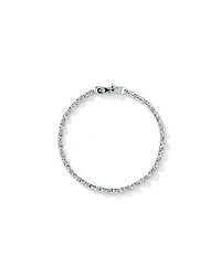 Pear Shaped Cubic Zirconia Bezel Set Tennis Bracelet in Sterling Silver