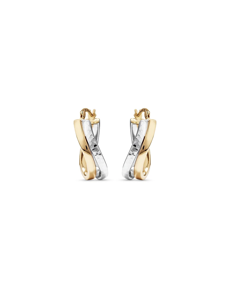 Hoop Earrings in 10kt Yellow & White Gold