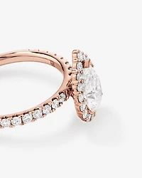 1.82 Carat TW Pear Cut Laboratory-Grown Diamond Halo Engagement Ring in 14kt White Gold