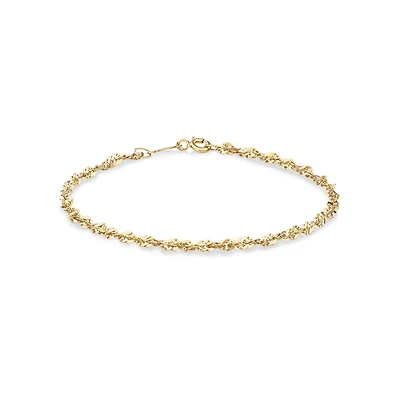 Bracelet Singapour de 19 cm en or jaune 10 K