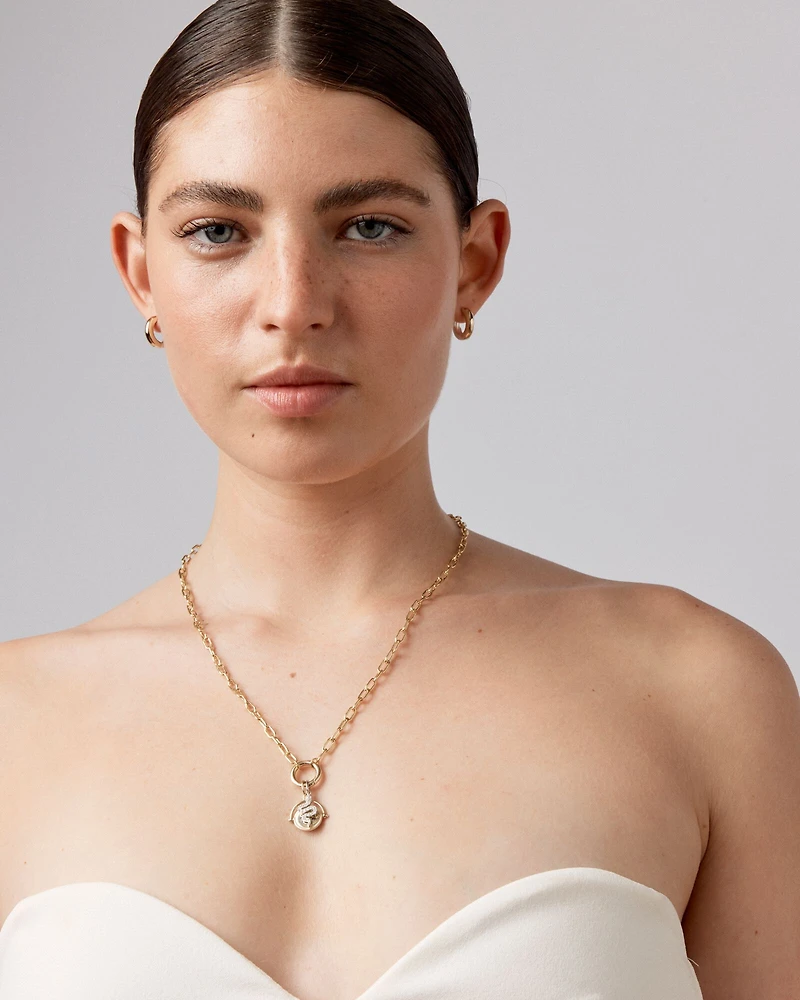 Diamond Snake Pendant in 10kt White Gold