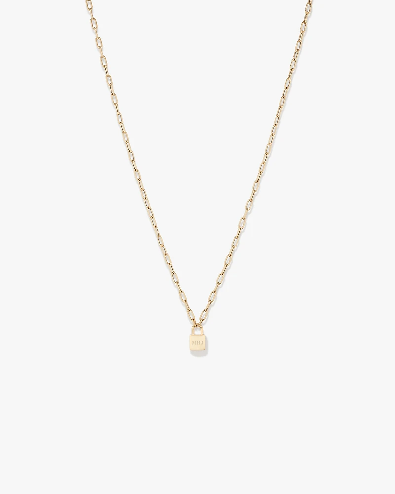 Signature Lock Necklace in 10kt Yellow Gold