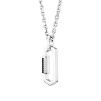 Pendentif pour hommes avec diamants noirs sur chaîne épaisse en argent sterling